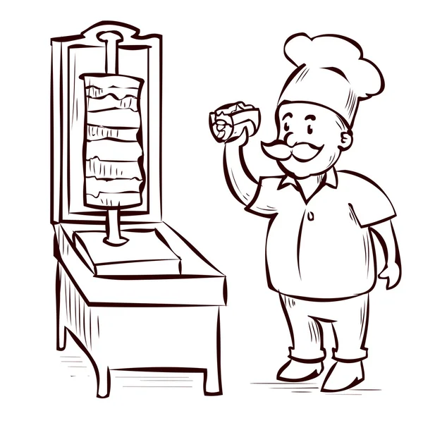 Cartoon cucina araba Chef — Vettoriale Stock