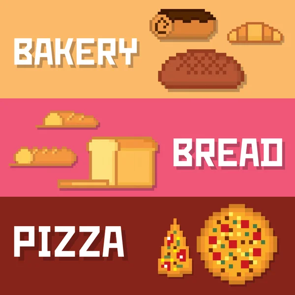 Bäckerei und Konditorei Banner Set. — Stockvektor