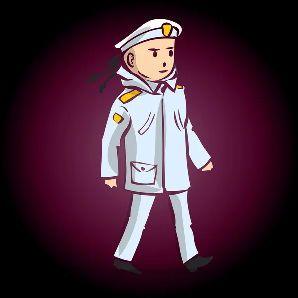卡通军事水手 — 图库矢量图片