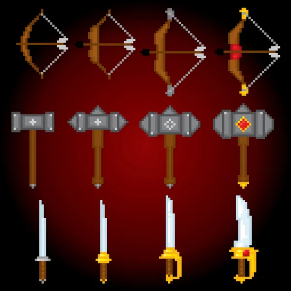 Elementos do jogo armas —  Vetores de Stock