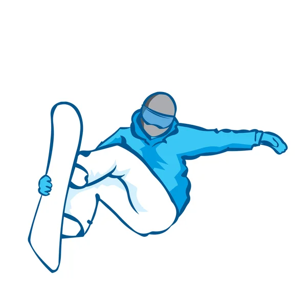 Snowboarder de salto extremo — Vetor de Stock
