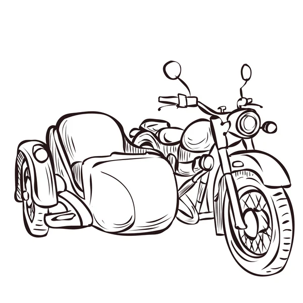 Bicicleta vintage y sidecar . — Vector de stock