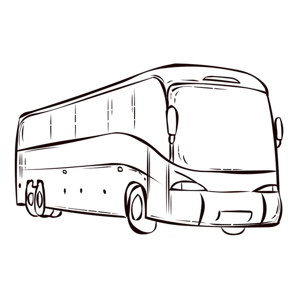 Handgezeichneter moderner Bus. — Stockvektor