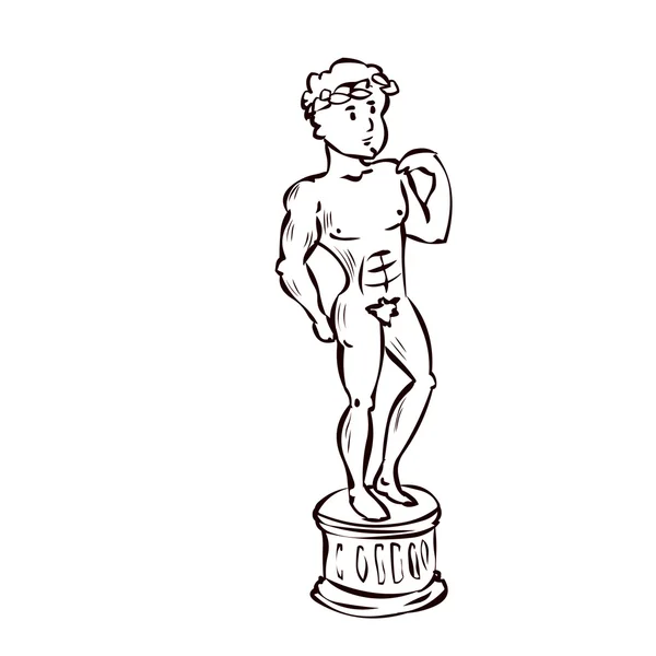Classic statue of a men. — Stock Vector