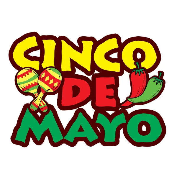 Cinco De Mayo letras desenhadas à mão —  Vetores de Stock