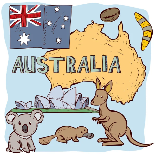 Ensemble design Australie . — Image vectorielle