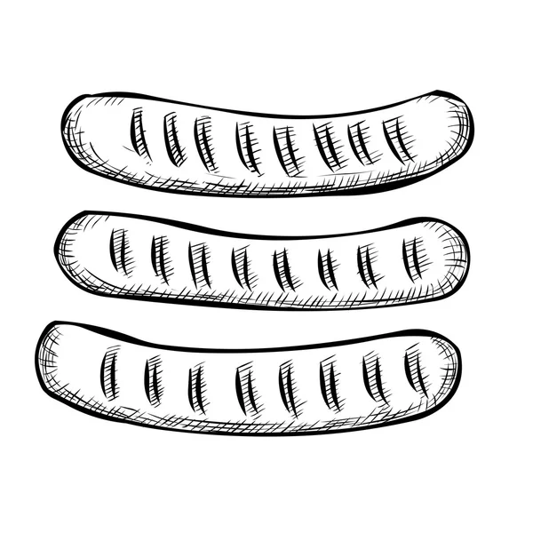 Tres salchichas bávaras ahumadas . — Archivo Imágenes Vectoriales