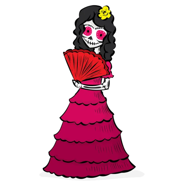 La Calavera Catrina. Tradição mexicana —  Vetores de Stock