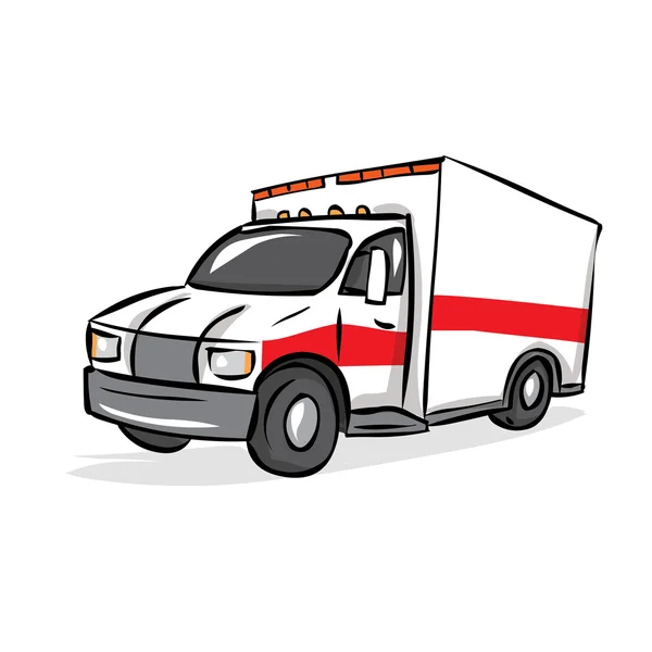 Dibujos animados Ambulancia Coche — Vector de stock