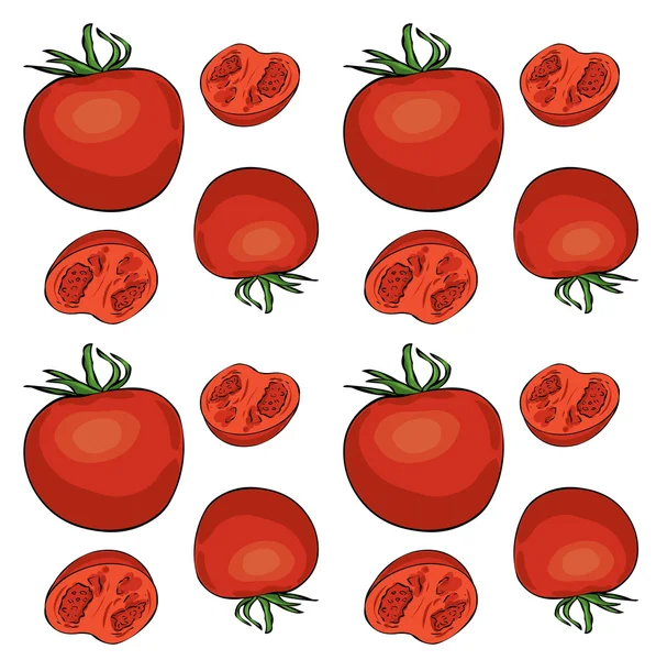 Rosso modello di pomodoro maturo . — Vettoriale Stock