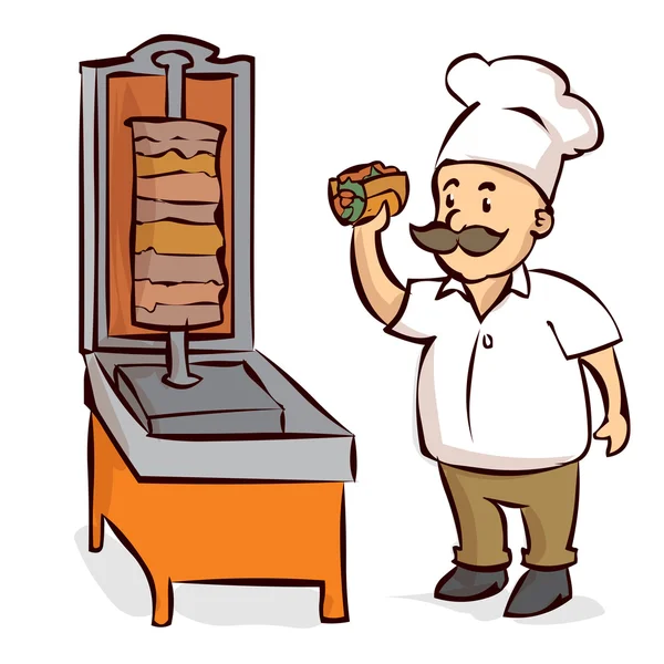 Dessin animé Arabe Chef alimentaire — Image vectorielle