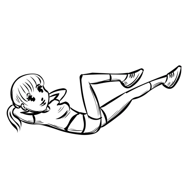 Petite fille va dans le sport — Image vectorielle