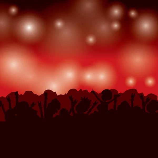 Silhouetten op muzikale concert — Stockvector