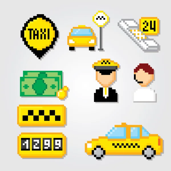 택시 서비스 집합입니다. 택시 아이콘. — 스톡 벡터
