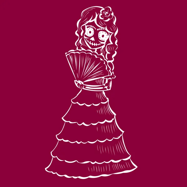 La calavera catrina. Mexikanische Tradition — Stockvektor