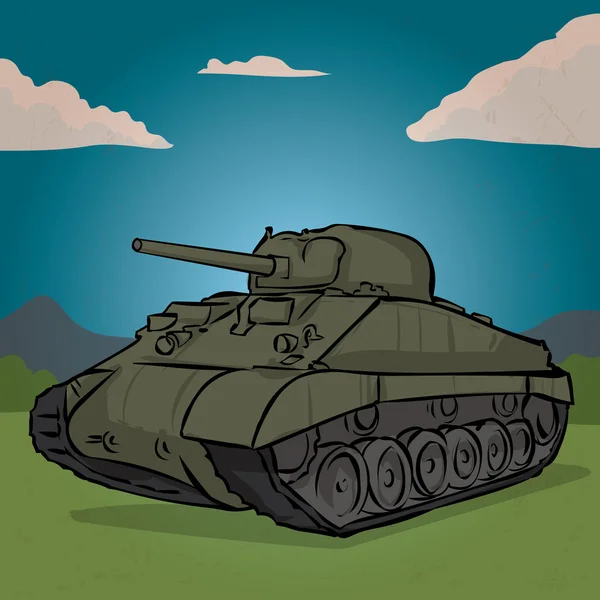 Amerikanischer Sherman Medium Panzer — Stockvektor