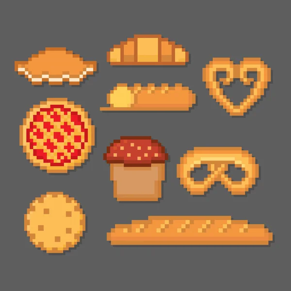 Conjunto de iconos de panadería y pastelería — Vector de stock