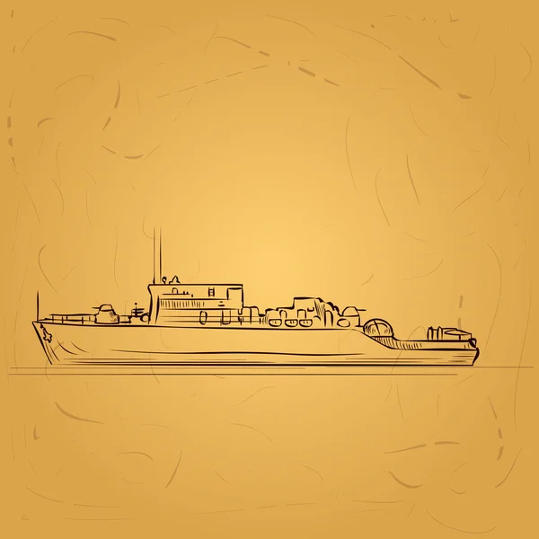Modern marine fishing ship — Stock Vector