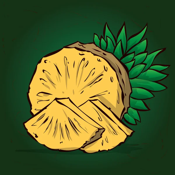 菠萝用切片 — 图库矢量图片