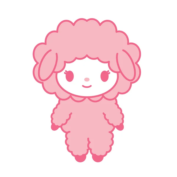 Kawaii little cute sheep — Stock Vector