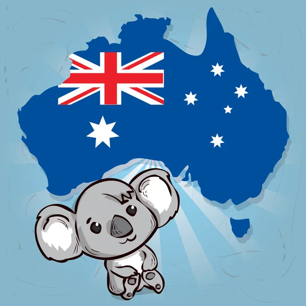 Australien-Grußkarte mit Koala — Stockvektor