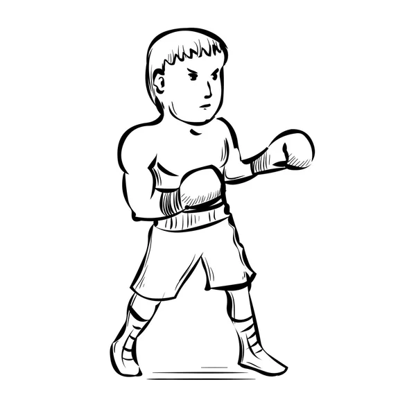 Boxer dessiné à la main — Image vectorielle