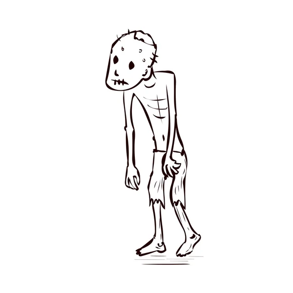Mão desenhado fome assustador zombie . — Vetor de Stock