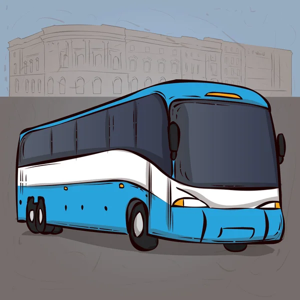 Handgezeichneter moderner Bus. — Stockvektor