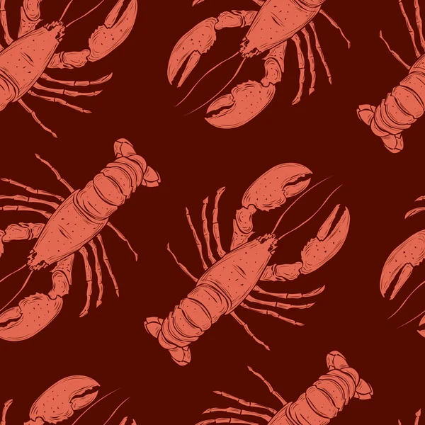 Elle çizilmiş ıstakoz desen.