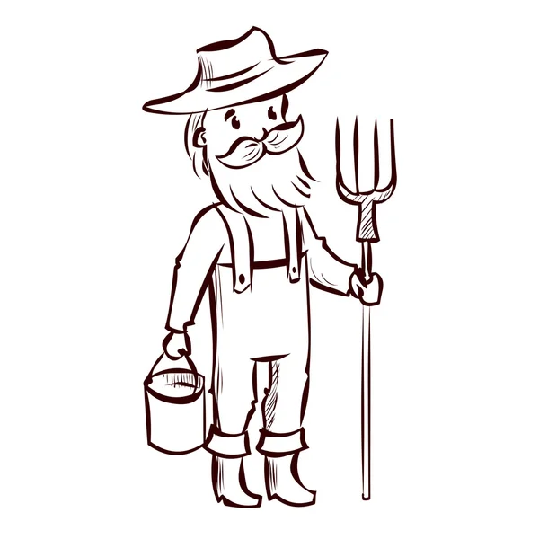 Рисунок из мультфильма "Фермер" — стоковый вектор