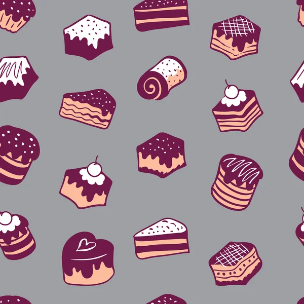 Conjunto de iconos de pasteles y postres — Vector de stock