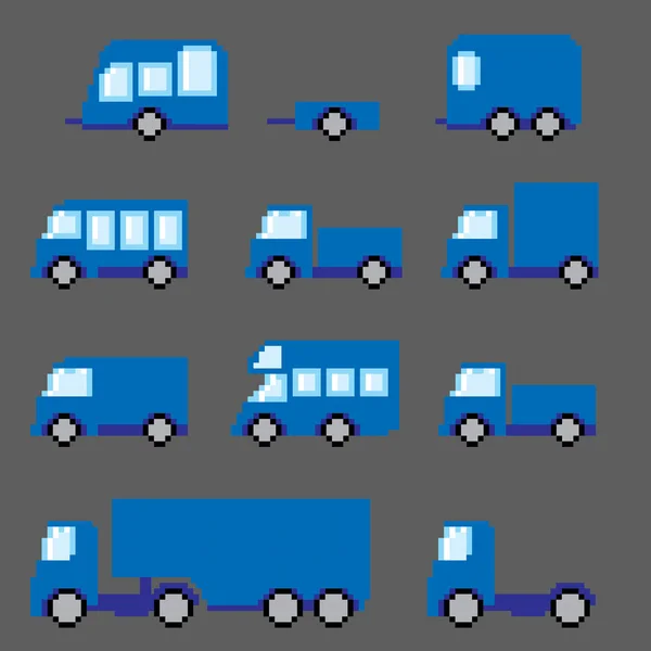 Pixel transportation infographic set. — Stock Vector