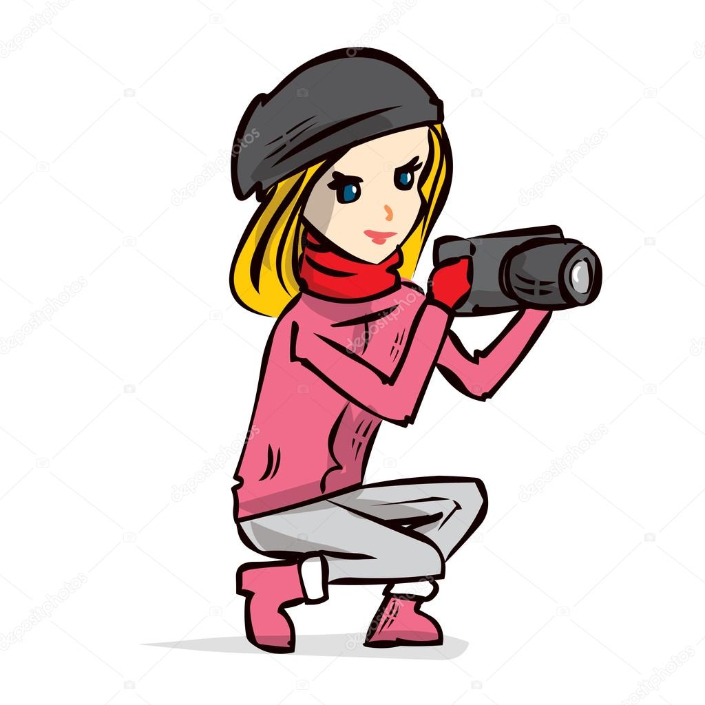 female photographer cartoon