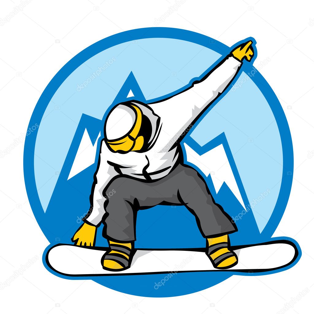 Jumping snowboarder. Vector sign branding identity corporate logo.  illustration