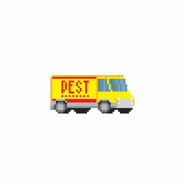 Camionnette Antiparasitaire Pixel Art Ordinateur Graphique Vieille École Jeu Vidéo — Image vectorielle
