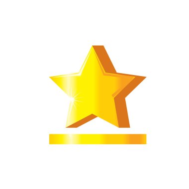 Altın yıldız. İzole vektör çizimi. Çıkartmalar, logolar, mobil uygulamalar için tasarım