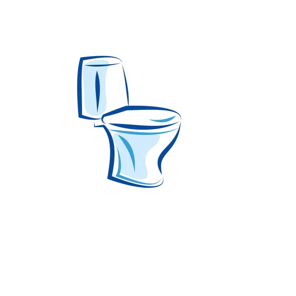 Toilettenschüssel Vorhanden Sanitär Logo Design Idee — Stockvektor