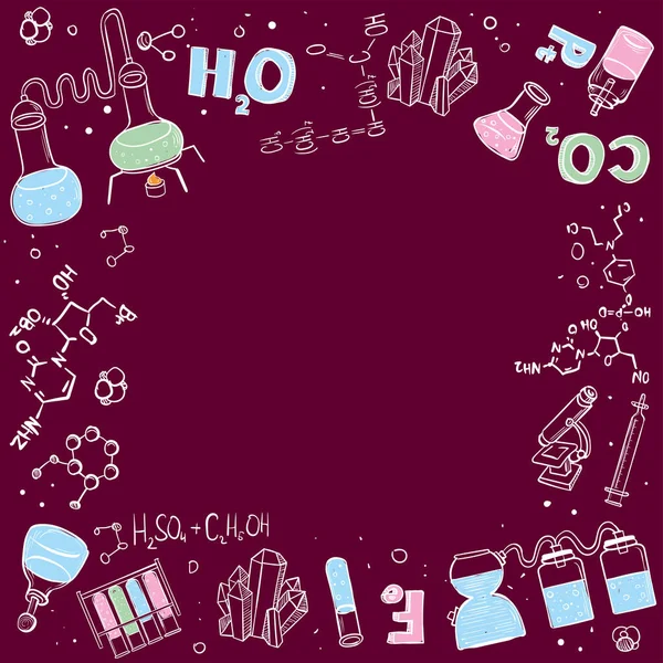 Química Desenhada Mão Ilustração Vetorial — Vetor de Stock