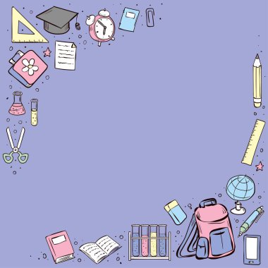 School background. Hand drawn vector.