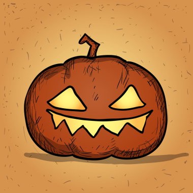 Cadılar Bayramı Balkabağı el çekilmiş. karikatür vektör çizim.