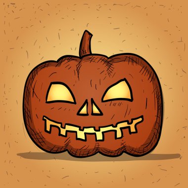 Cadılar Bayramı Balkabağı el çekilmiş. karikatür vektör çizim.