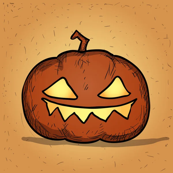 Handgezeichneter Halloween-Kürbis. Zeichentrickvektorillustration. — Stockvektor