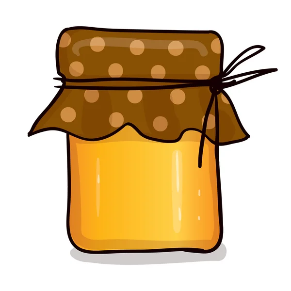 Hand drawn honey jar isolated on white — Stock Vector