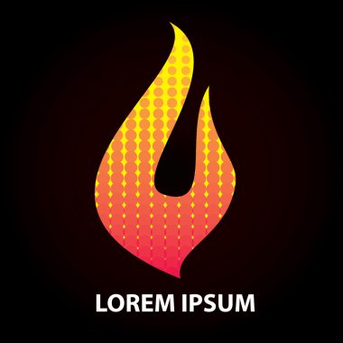Ateş alevi logosu tasarım şablonu. 