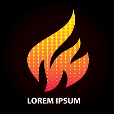 Ateş alevi logosu tasarım şablonu. 