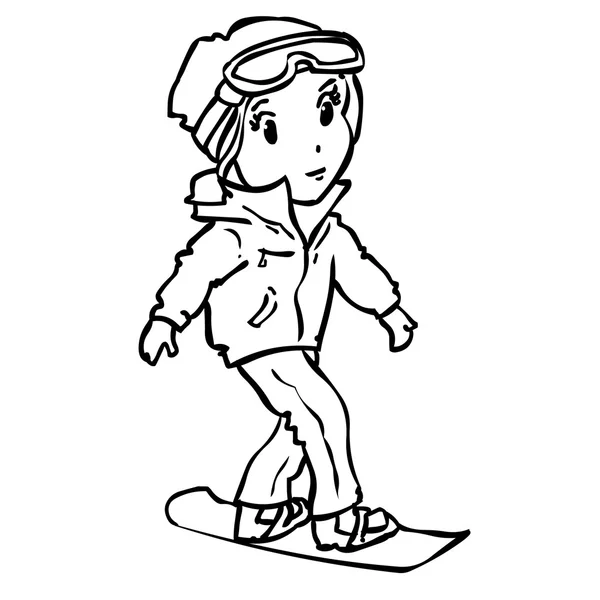 Junge Snowboarderin — Stockvektor