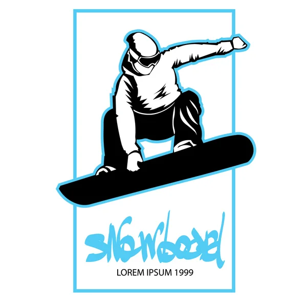 Springen snowboarder teken — Stockvector