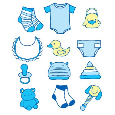 çizilmiş bebek simgeler el