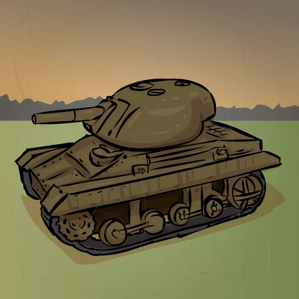 2. Weltkrieg amerikanischer leichter Panzer m22 Heuschrecke. Handgezeichnete Illustration. — Stockvektor