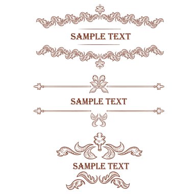 Elle çizilmiş vintage çerçeveleri ve tasarım öğeleri